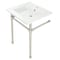 Fauceture Dreyfuss 25" Console Sink W/ SS Leg (Sgl Faucet Hole), White/ Nickel KVPB2522716 - alternate 1